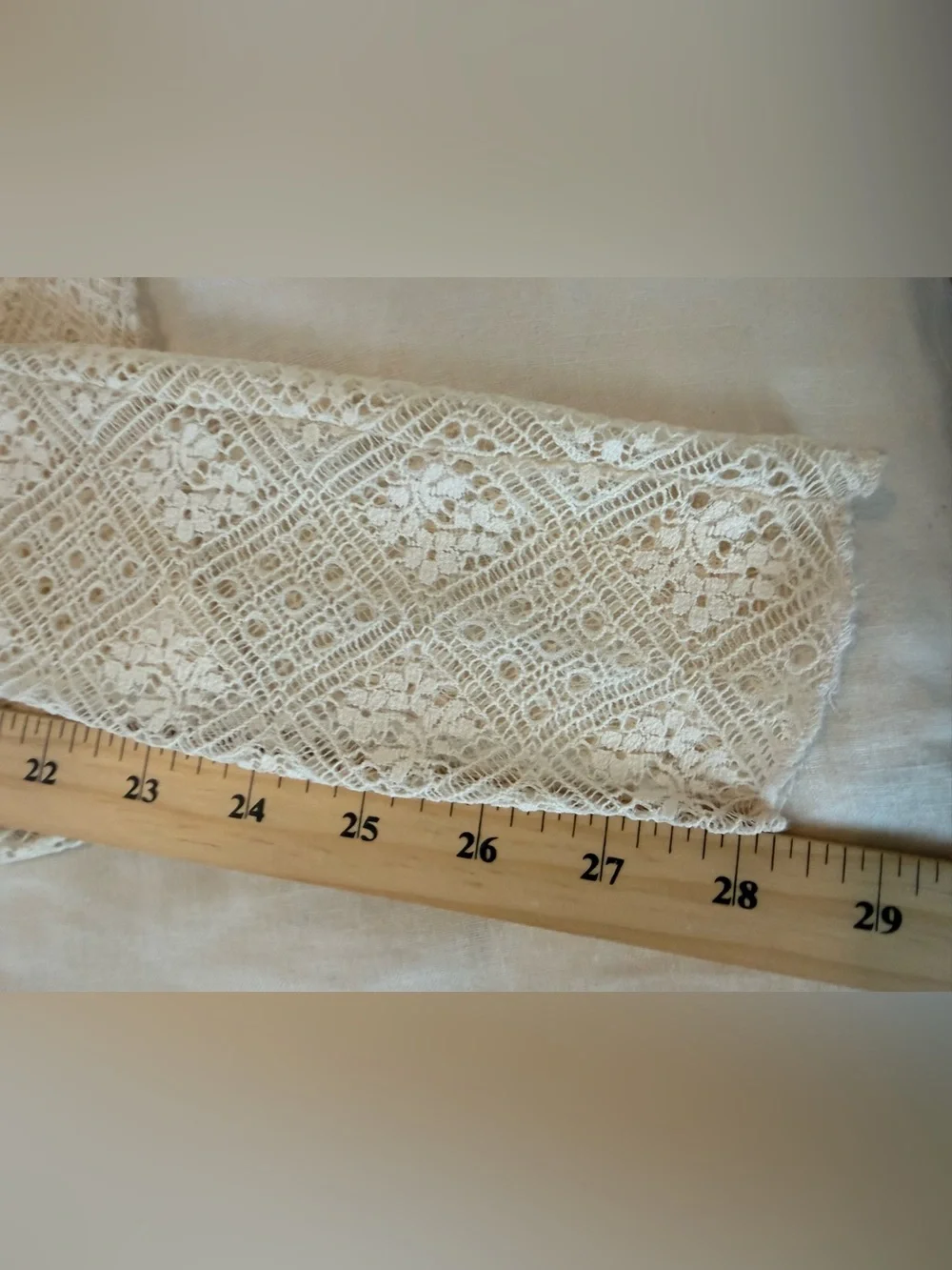 Free People Cream Lace Turtleneck Long Sleeve Top Sheer EUC 1399